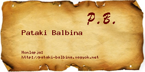 Pataki Balbina névjegykártya